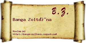 Banga Zoltána névjegykártya